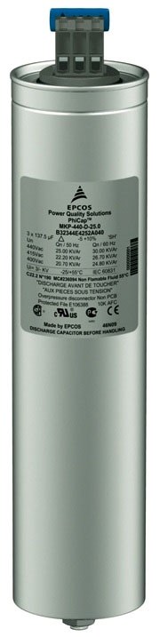 Capacitor EPCOS PhiCap MKP525-D-20.8 de formato alto para corrección del factor de potencia